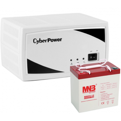 Комплект источник бесперебойного питания CyberPower SMP350EI + АКБ 55Ач