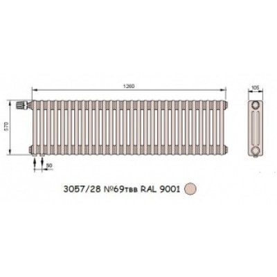 Радиатор отопления Arbonia 3057/28 N69 твв RAL 9001