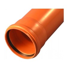 Труба для наружной канализации Valfex D110 с раструбом L=4 м (110x4000) рыжая