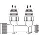 Узел нижнего подключения Oventrop Multiblock T 1/2x3/4 угловой, с преднастройкой