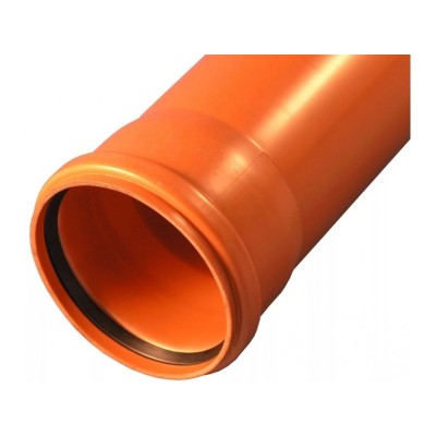Труба для наружной канализации Valfex D160 с раструбом L=0,5 м (160x500) рыжая