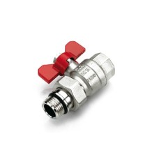 Кран шаровой Tiemme 2121R НВ 1 1/4 с разъемным соединением и прокладкой О-ring для коллектора, красный