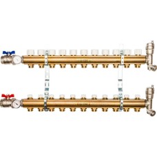 Коллектор Stout распределительный из латуни без расходомеров 1/3/4x11, SMB 0468 000011