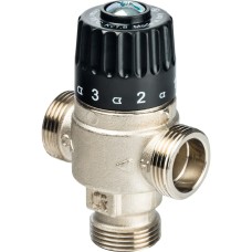 Клапан смесительный Stout термостатический для систем отопления и ГВС 3/4  НР 30-65С KV 1,8, центральное смешивание, SVM