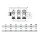 Коллектор TECE универсальный с запорными вентилями, 1 х 3/4 Ek, 4 вывода