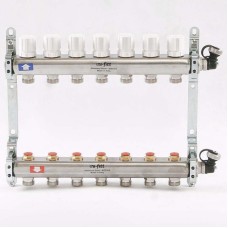 Коллекторная группа UNI-FITT из нерж. стали 451I с регулировочными и термостатическими вентилями 1x3/4 с 7 отводами