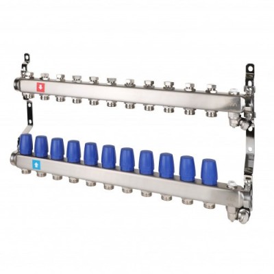 Коллектор MVI без расходомеров, c дренажным краном и воздухоотводчиком 11 выходов