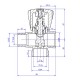 Вентиль-тройник MVI для подключения сантехнических приборов ВНН 1/2x3/4x1/2