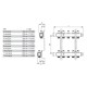 Коллектор TECE для систем отопления с запорными вентилями 1х3/4ЕК 9 контуров, квадратное сечение