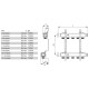 Коллектор TECE для систем отопления без вентилей 1х3/4ЕК 11 контуров, квадратное сечение