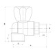 Кран шаровой полипропиленовый Valfex для радиатора угловой 25х1/2