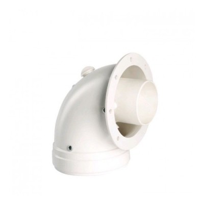 Колено коаксиальное Ferroli 90° с фланцем и отверстием для анализа сгорания, Ø 60/100 мм