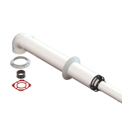 Горизонтальный коаксиальный дымоход, L=1000 мм, Ø100/150 мм E.C.A. Vessen