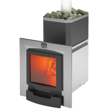 Печь-каменка для бани Теплодар РУСЬ-12 ЛНЗП Профи Панорама (1.1) (без двери 16"/обрамления)