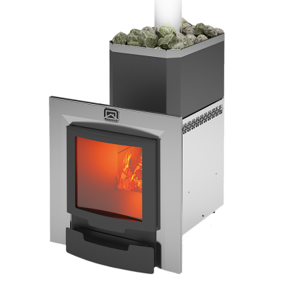 Печь-каменка для бани Теплодар РУСЬ-27 ЛНЗП Профи Панорама (1.1) (без двери 16"/обрамления)