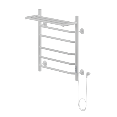 Полотенцесушитель Электрич.кабельный Ника WAY-3 60/50 с полкой RAL9016 белый матовый правый тэн