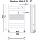 Полотенцесушитель Ника MODERN ЛМ-6 80/50 RAL9016 белый матовый с вентилями (комплект люкс)(-)