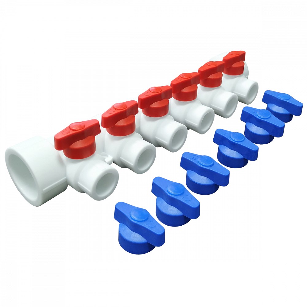 Коллектор из полипропилена Valfex универсальный с отсечными кранами ...